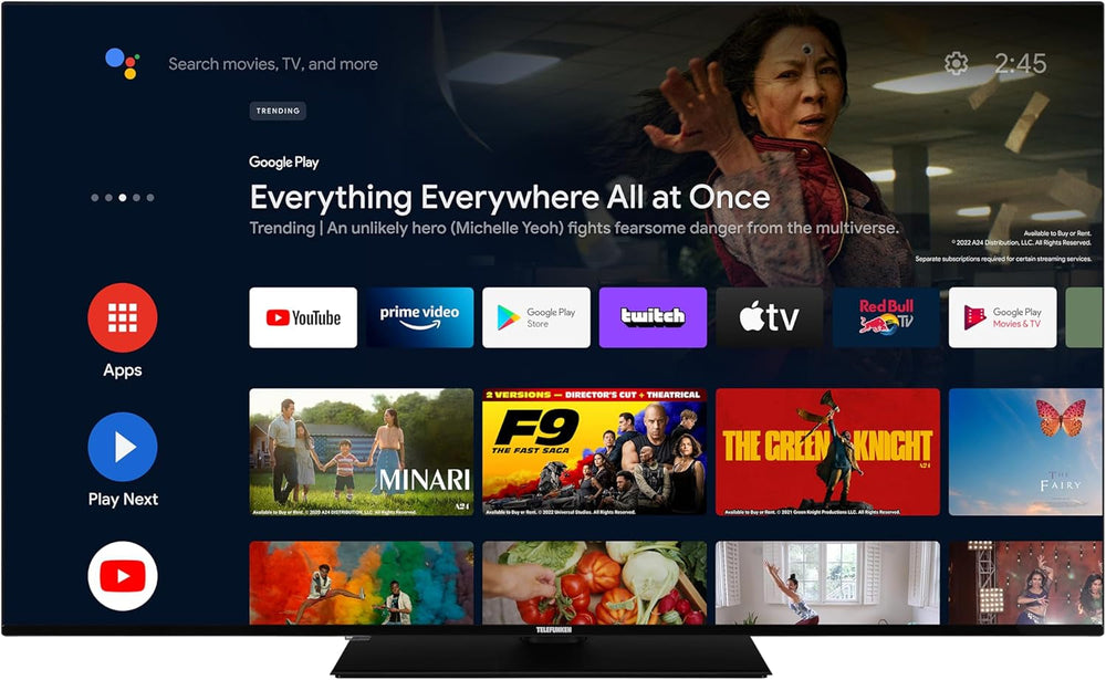 TELEFUNKEN XH24AN550MV Televizor de 24 inch/Smart TV cu Android (HD Ready, HDR, triplu tuner, 12 volți, Bluetooth) [2023]