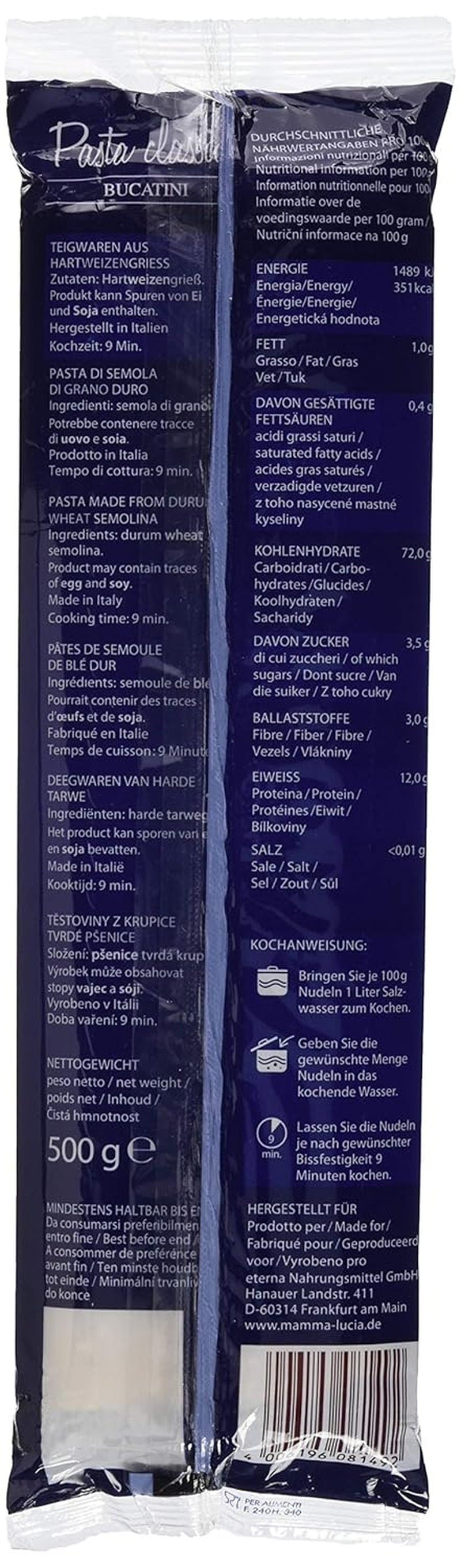 Pasta Bucatini - Makaron, opakowanie 20 szt. (20 x 500 g)