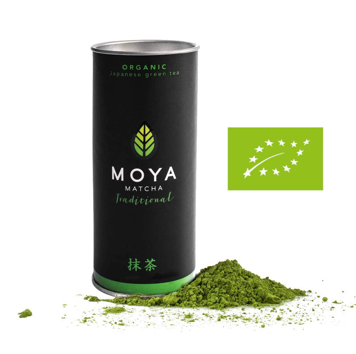 Set de ceai Moya Matcha Pudră verde organică | BIO 30G Clasa tradițională (II) | Ambalaj + bol Matcha + bătător de bambus | Set pentru prepararea Matcha
