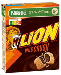 Nestlé LION WildCrush Płatki śniadaniowe z czekoladą i karmelem, 8 opakowań (8 x 360 g)