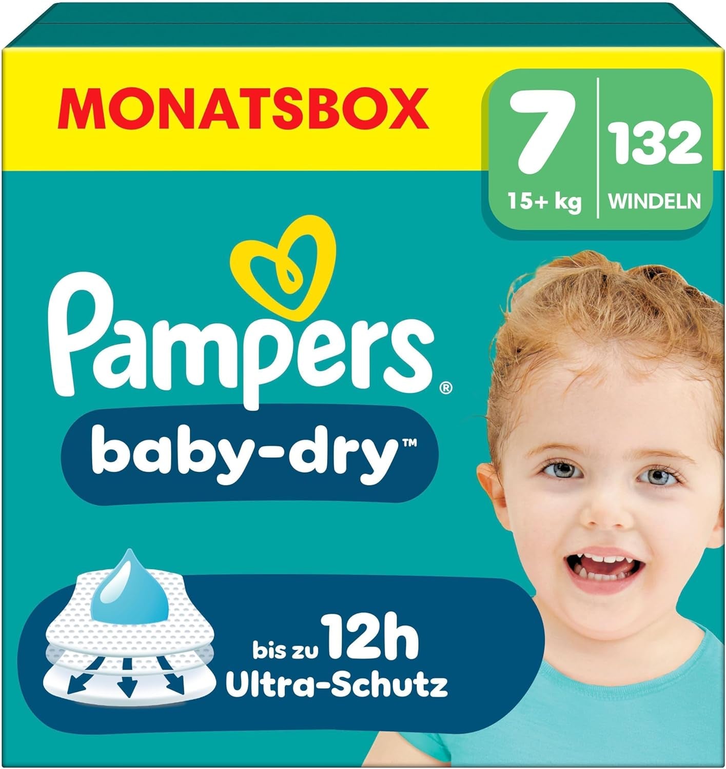 Pieluchy Pampers Baby-Dry Rozmiar 5, 174 pieluszki, 11 kg - 16 kg, do 100% ochrony przed wyciekaniem i komfortu przez całą noc