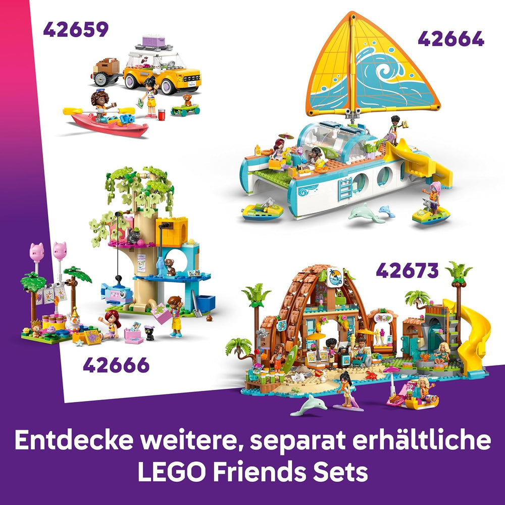LEGO Friends Kostümparty mit Einhorn und Fee - Spielzeug für Mädchen ab 6 Jahren - Bühne, DJ-Pult, 4 Minipuppen, der Katze Churro und Einer Pferdefigur sowie lustigem Zubehör - Pomysł na prezent - 42661