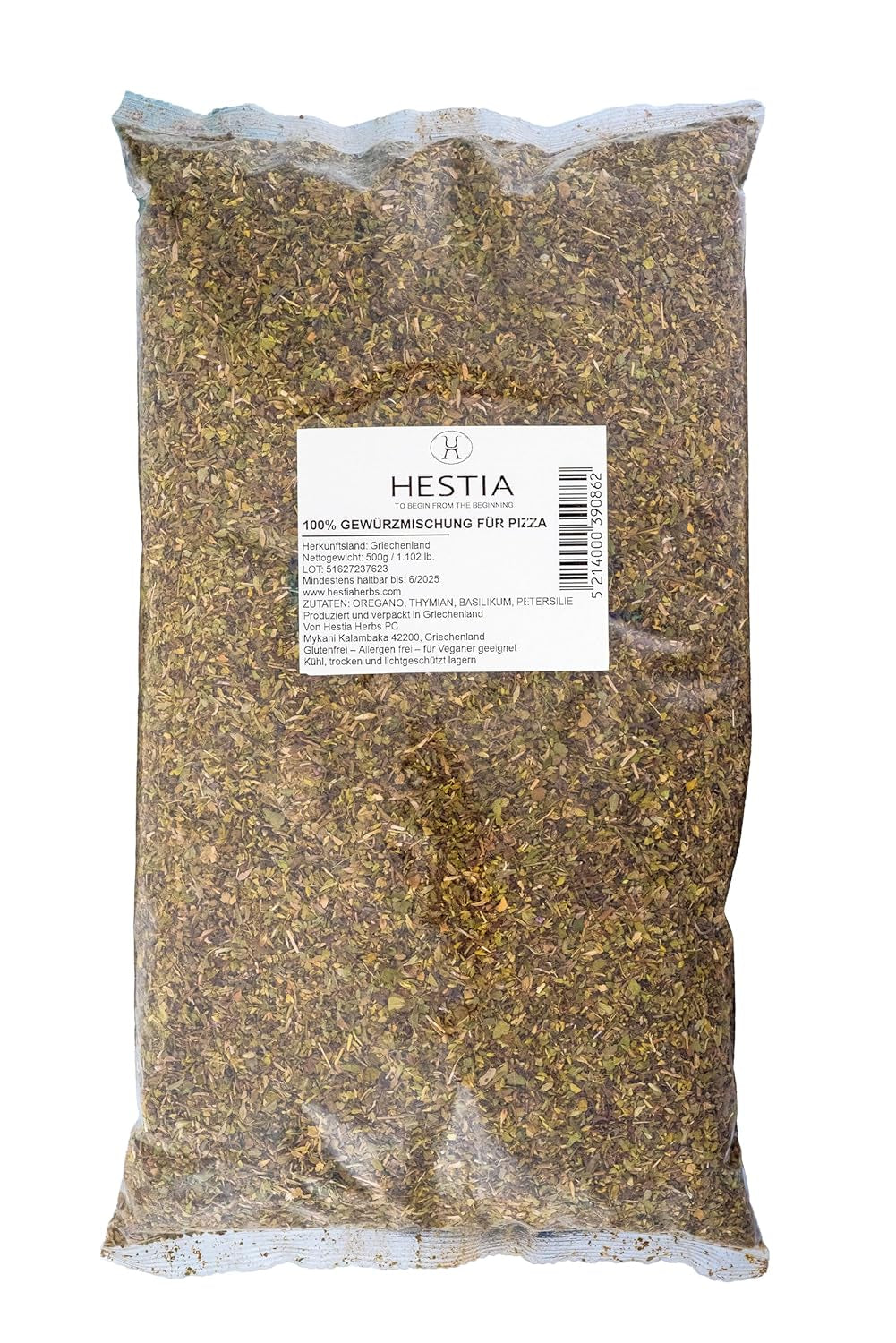 Hestia Herbs Greek Mediterranean Kräutermischung z oregano, rozmarynem, tymiankiem, bazylią i pietruszką do gotowania, 500 g – Authentic Gewürzmischung für tradycyjnye Rezepte