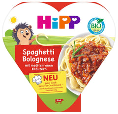 HiPP organiczne spaghetti bolońskie z ziołami śródziemnomorskimi (6 x 250 g), odpowiednie dla dzieci od 1 roku, lekko gotowane na parze, sezonowane dla dzieci, jakość organiczna