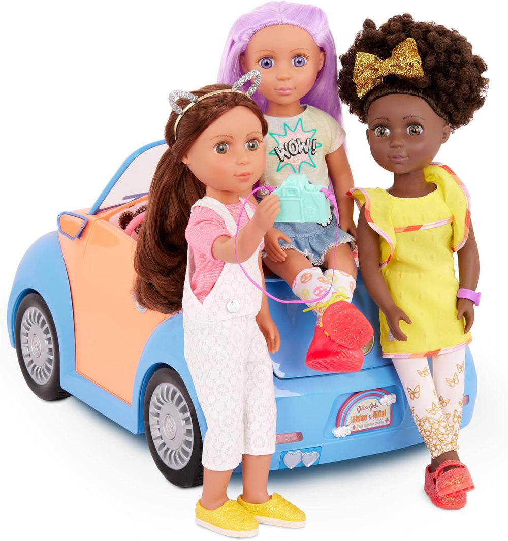 Glitter Girls - Fifer & GG Cabrio - 36 cm Puppe & Fahrzeug-Paket - Orangefarbener Oldtimer - 3 Jahre +