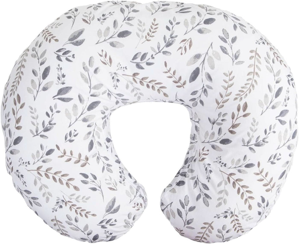 Boppy Original Support Suport pentru alăptare Rainbow pentru bebeluși, formă ergonomică cu căptușeală, confort pentru mamă și copil Accesorii Hrana si Alaptare Bebe Naty Shop Grey Leaves