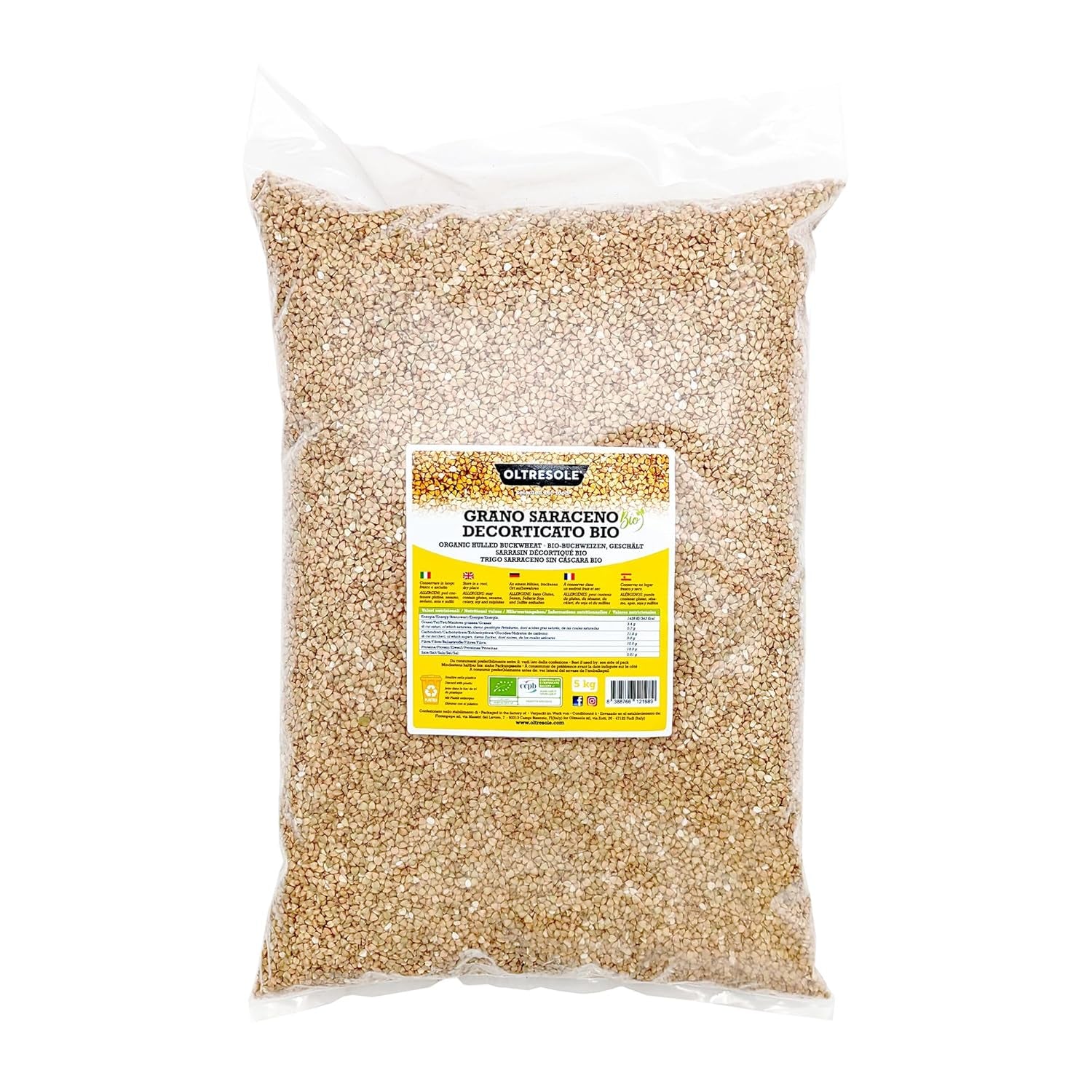 - Organiczny Buchweizen geschält 5 Kg - Getreide, nicht wärmebehandelt, aus biologischem Anbau, pakiet wygody