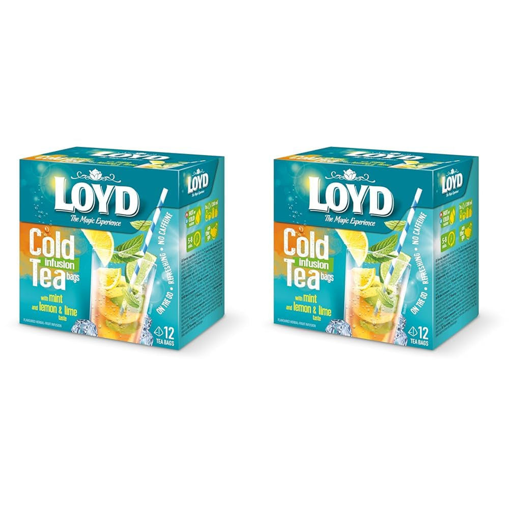LOYD - Ceai rece cu căpșuni și zmeură - 12 pliculețe piramidale, ceai rece de vară, ceai rece aromatizat, cu ingrediente naturale, apă aromatizată, fără adaos de zahăr, preparat la rece - 30 g
