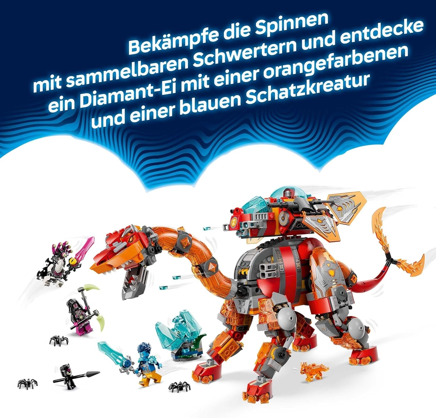 LEGO DREAMZzz 2in1 Dino-Düsenflieger - Dinosaurier Spielzeug verwandelbar in Stegosaurus - inkl. 4 Minifiguren und 2 sammelbaren Schatz-Kreaturen - Geschenk für Jungen ab 9 Jahren - 71514