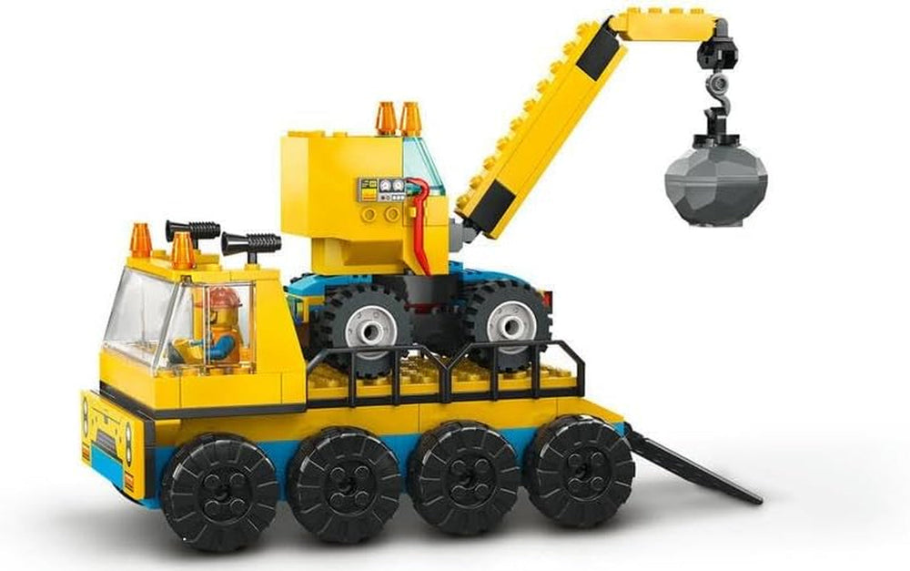 LEGO 60391 Miejskie pojazdy budowlane i żuraw wyburzeniowy, koparka, wywrotka i pojazdy transportowe Zabawka, zabawka edukacyjna dla dzieci w wieku od 4 lat i więcej Zestawy do budowania Besuche den LEGO-Store