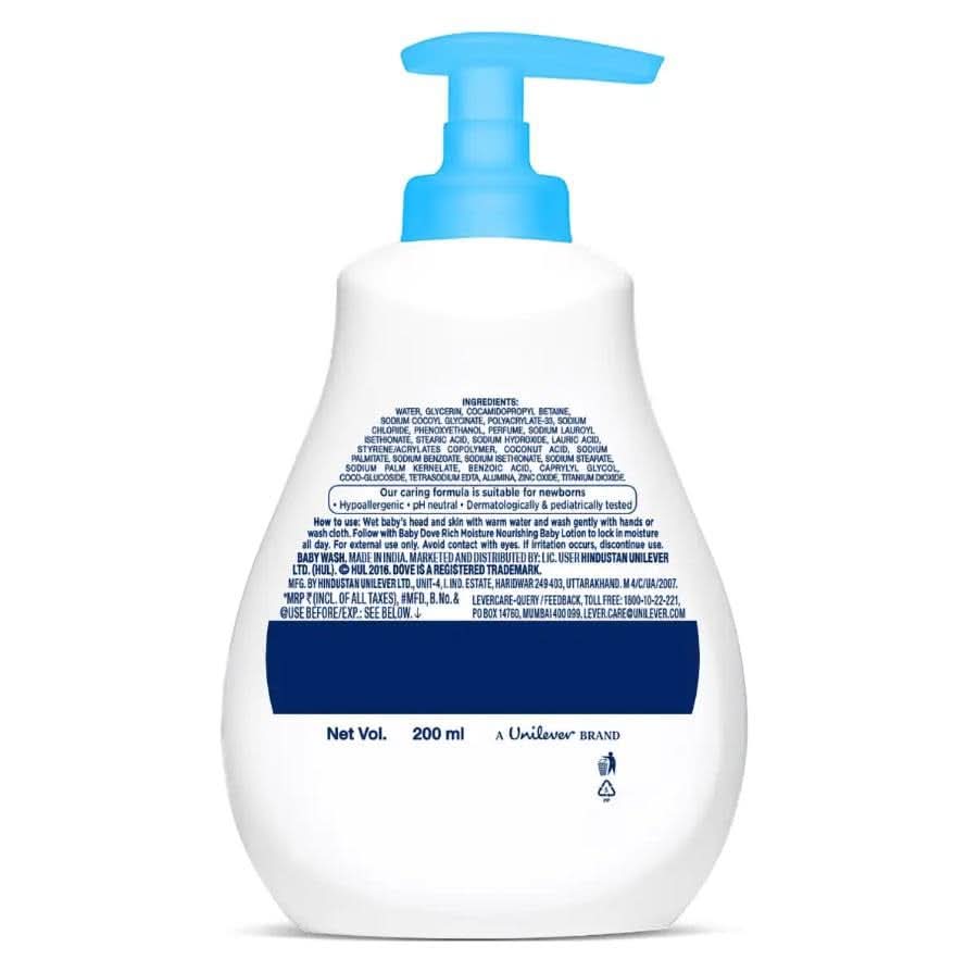 Gel de duș Dove pentru copii sensibil la cap până la picioare, 200 ml Mama si Copilul Naty Shop