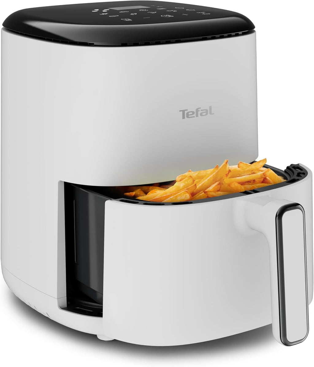 Tefal Easy Fry Max EY2458, 5 litri, Hot Air Fryer, 10 programe automate de gătit, ecran tactil digital Electrocasnice Naty Shop Gri deschis Single - Fara fereastra 3L