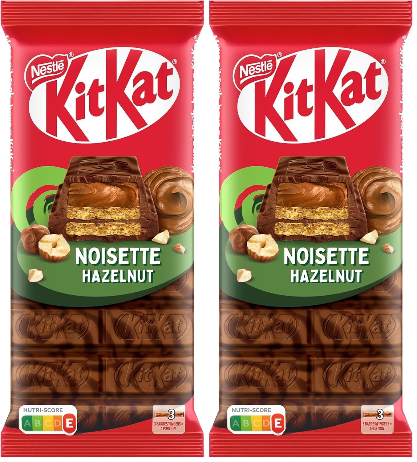 Nestlé Hazelnut Bar Chrupiący wafelek z kremowym nadzieniem z orzechów laskowych i marmurkową czekoladą, 2 opakowania (1 x 99 g)