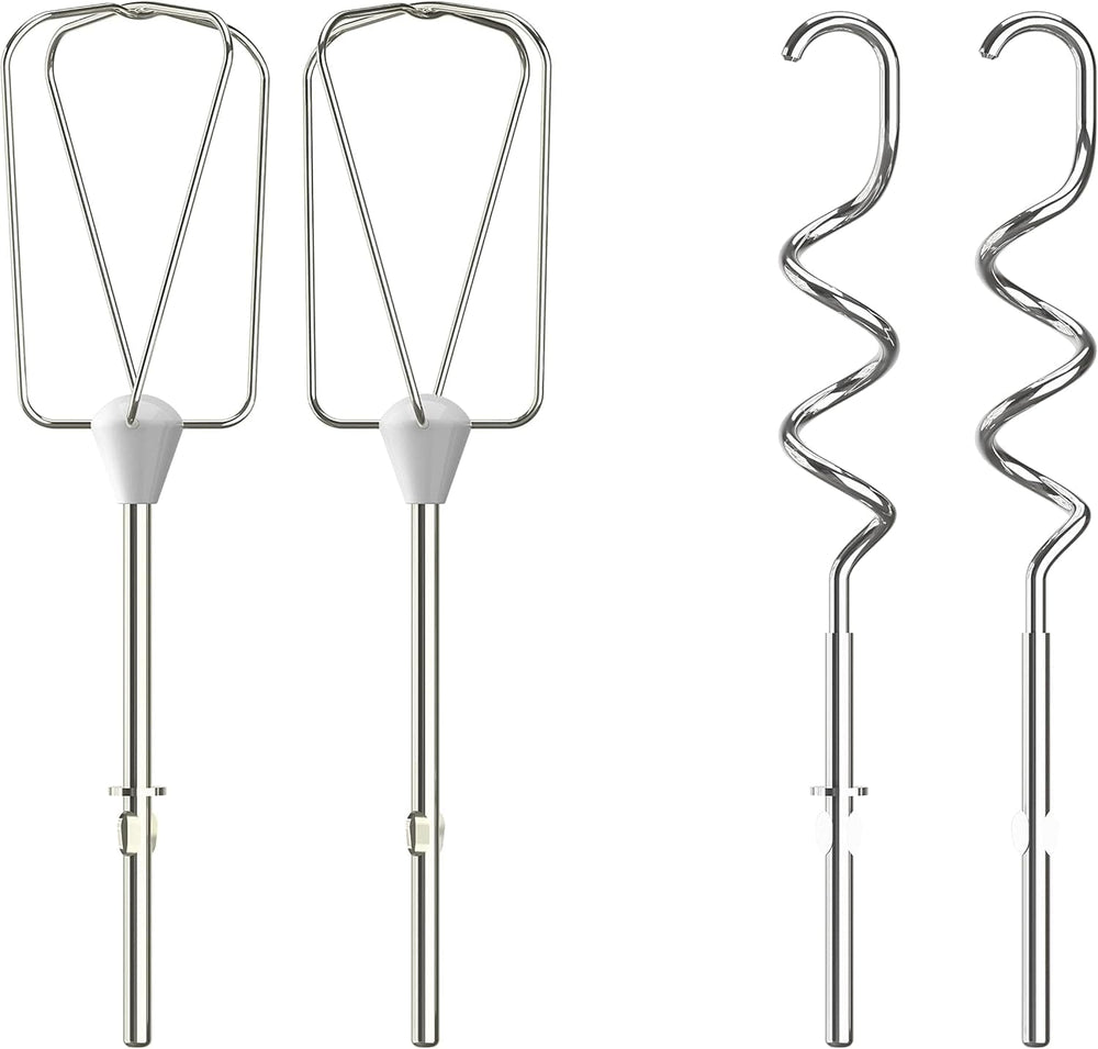 Krups GN4001 3 Mix 4000 Mikser ręczny | 450 W | Solidna konstrukcja | Sterownik zmiennej prędkości | Funkcja Turbo-Und Auswurf | Zawiera 2 Rührbesen i 2 Knethaken | Weiß/Grau Kitchen Naty Shop