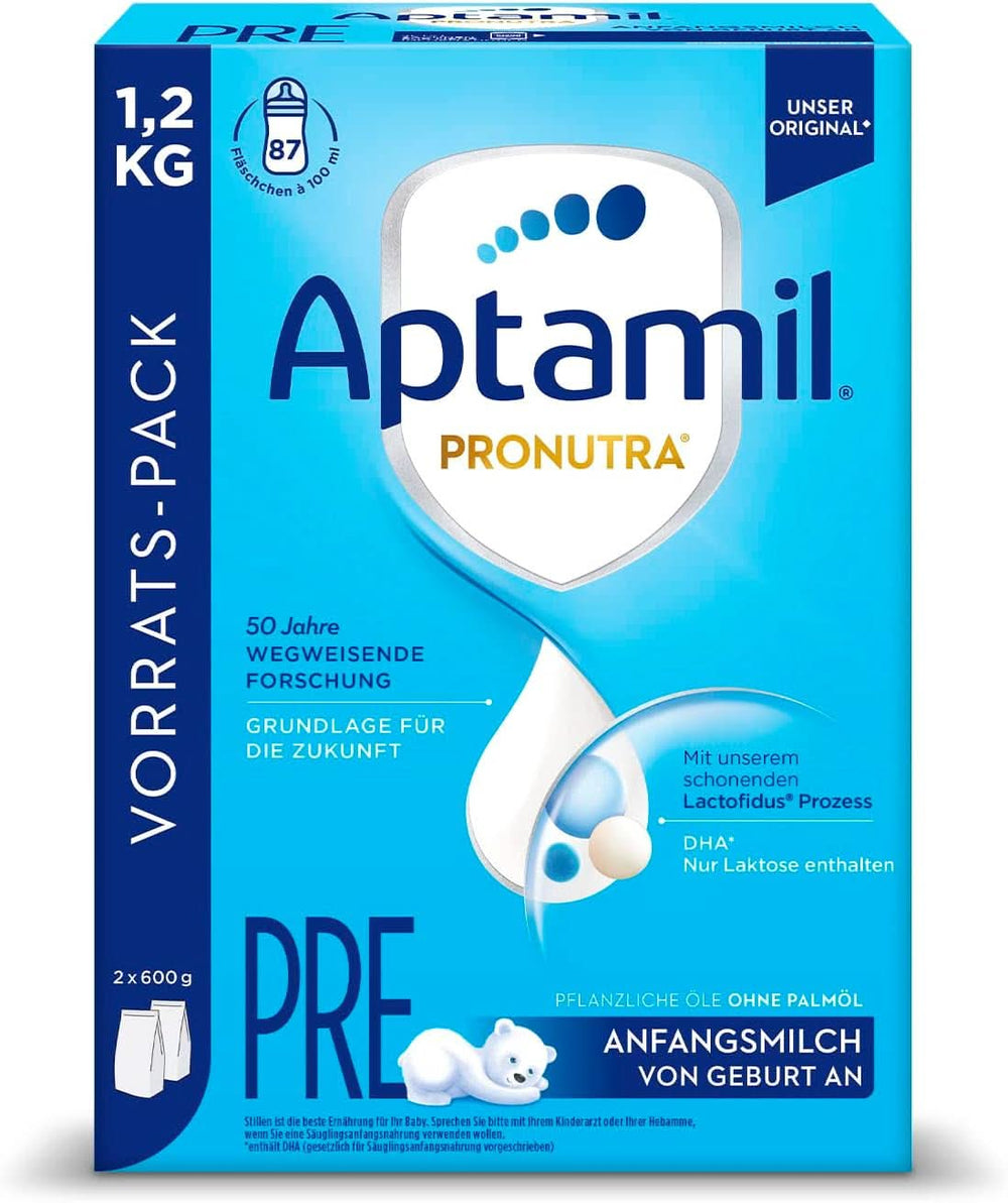 Aptamil Pronutra hrana initiala pre, de la nastere, fara ulei de palmier, cu proces delicat Lactofidus, pachet de aprovizionare 1,2 kg Mama si Copilul Naty Shop
