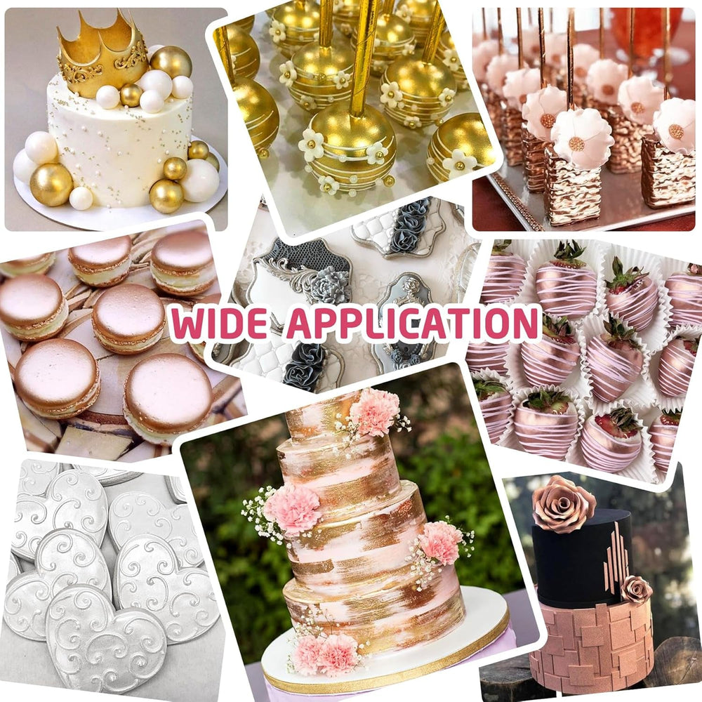 Jadalny płynny brokat - 6 kolorów Metaliczny brokat Barwnik spożywczy do dekorowania ciast, pieczenia, babeczek - Jadalny płynny brokatowy proszek metaliczny do majsterkowania Ciastka, kremówki, ciasta