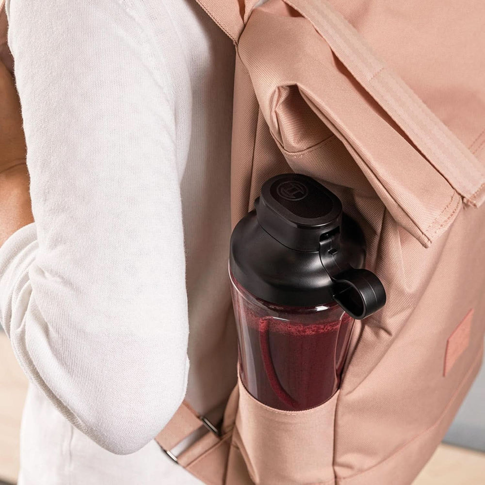 Bosch Mini-mikser stojący Vitapower Serie 2 MMB2111S, mikser wysokoobrotowy, Bis Zu 40 000 obr./min, Tritan Togo-Flasche 0,6 l, Trinkdeckel, Bruchsicher, Spülmasch.Geeignete Teile, 450W, Silber/Schwarz Kitchen Naty Shop