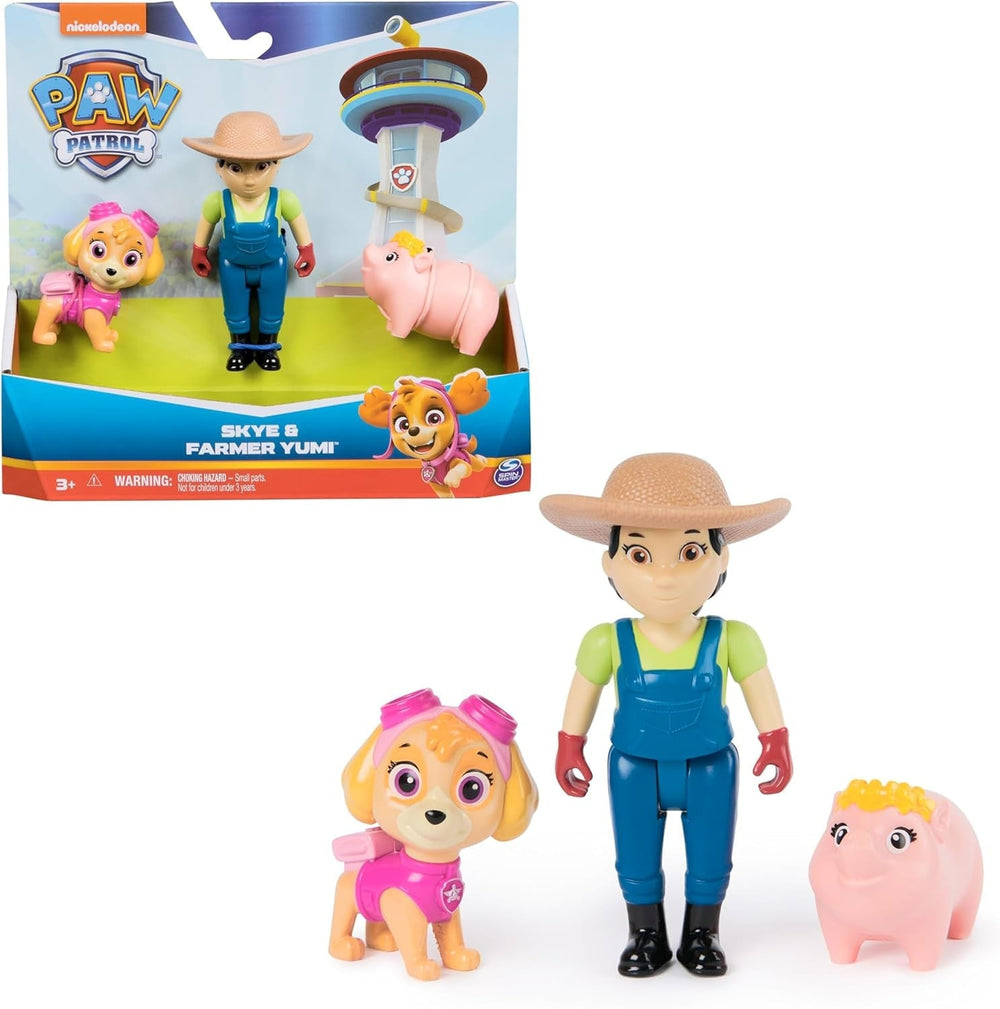 PAW PATROL Hero Pups - Set de figurine de acțiune cu 1 figurină de câine Chase, 1 figurină de pisică chaos și 1 figurină de primar know-it-all, jucărie potrivită pentru copii cu vârsta de peste 3 ani Action figures Naty Shop Fermierul Skye Yumi