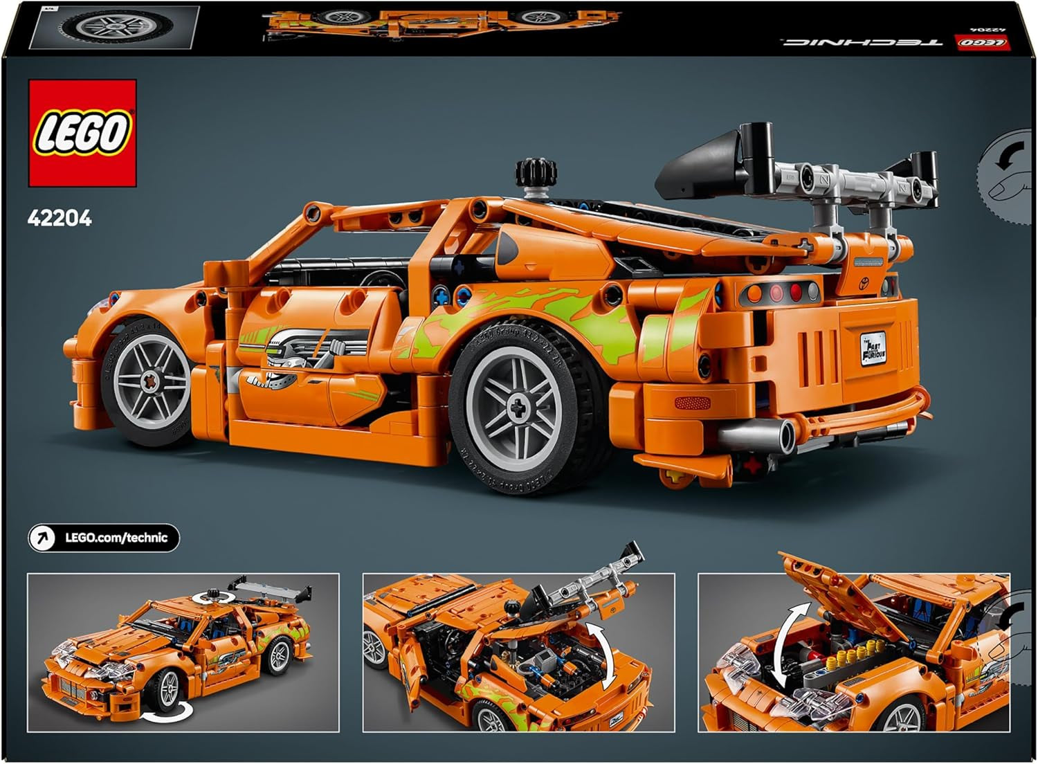 LEGO Technic Szybka i wściekła Toyota Supra MK4 - Autko - Z 6-cylindrowym silnikiem i otwieranymi drzwiami - Zestaw modeli dla chłopców i dziewcząt powyżej 9 lat - Pomysł na prezent urodzinowy 42204 Zestawy do budowania Beuche den LEGO-Store