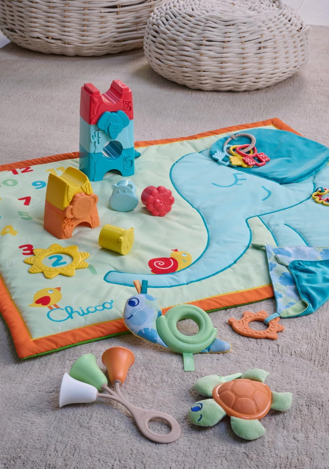 Chicco ECO+ clopoțel lalea, ușor de apucat și agitat, din plastic reciclat, fără culoare, cu clinchet amuzant, jucărie pentru copii, 3-18 luni Jucarii Bebe Naty Shop