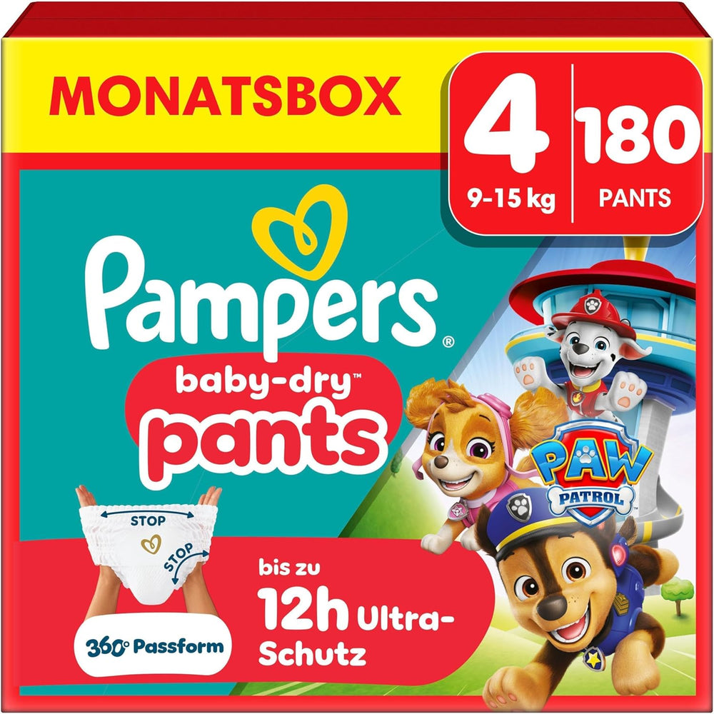 Pampers Baby Dry Pants Pieluszka Patrol Puppy Edition, rozmiar 5, 160 pieluszek, 11 kg - 17 kg, regulacja 360° z systemem zatrzymania i zabezpieczenia