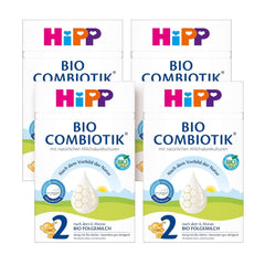 HiPP 2 Organic Combiotik (4 x 600g), mleko następne po 6 miesiącu, ze skrobią, naturalnymi kulturami kwasu mlekowego, GOS, Omega-3 (DHA, ALA), najwyższej jakości organicznej