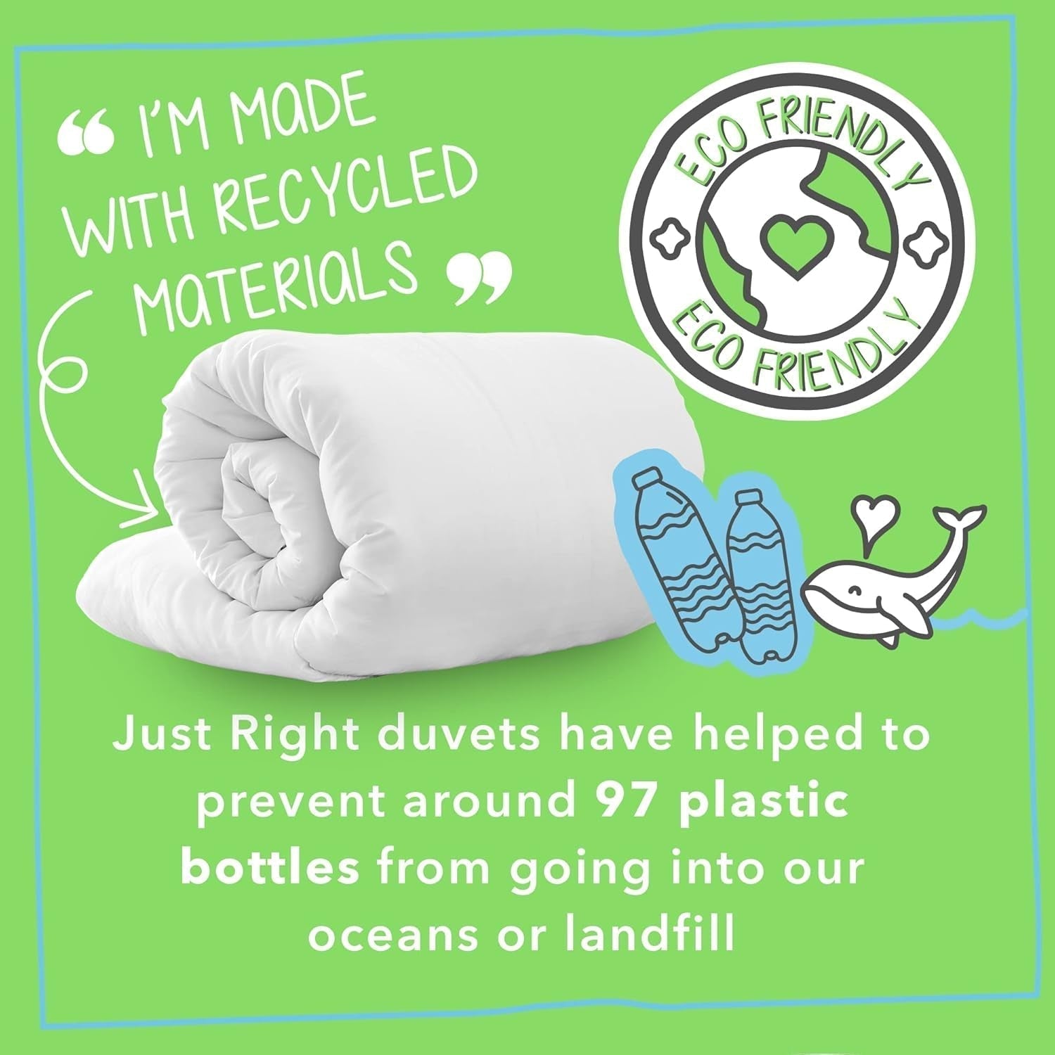 Kołdra Just Right Snug, 10,5 tog, puste włókna, biała, podwójne łóżko Kołdry i kołdry Naty Shop