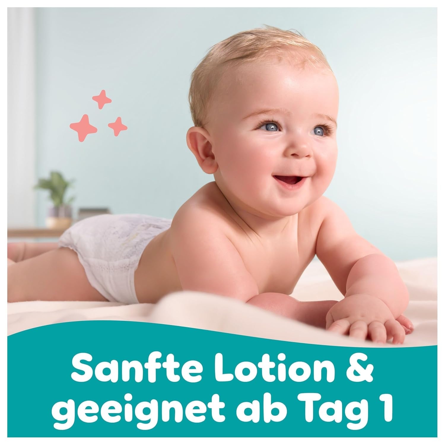 Șervețele umede Pampers Sensitive, 6 pachete a câte 80 de șervețele = 480 de șervețele, fără parfum, pentru o curățare delicată și delicată