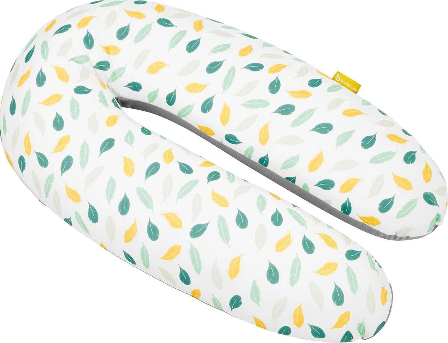 Badabulle Poduszka do karmienia piersią i puszysta poduszka ciążowa, 150 cm, zawiera pokrowiec, ergonomiczny kształt Żywność dla niemowląt i akcesoria do karmienia piersią Naty Shop Feathers