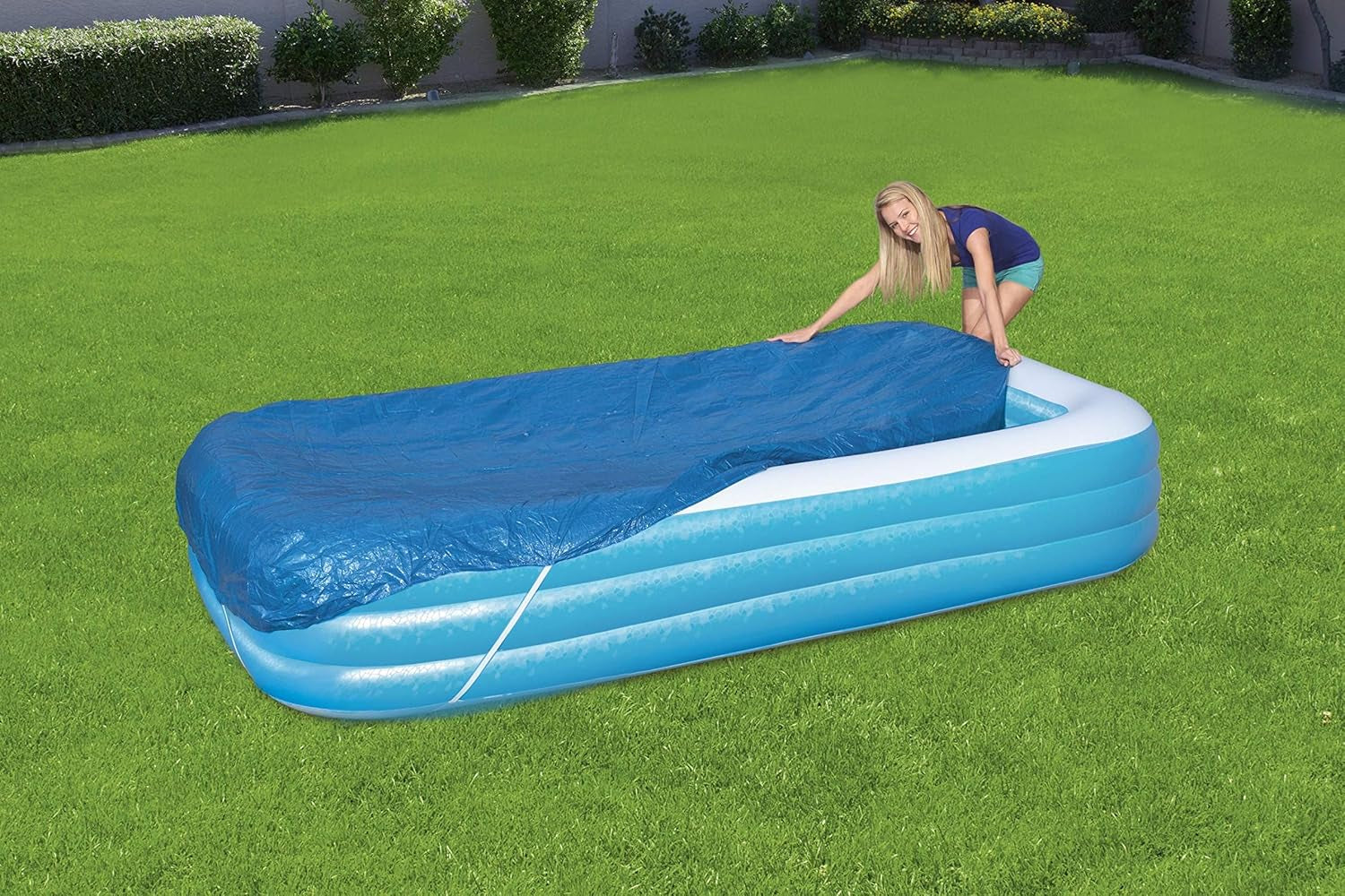 Bestway 58108 Prelată pentru piscină familială 305 x 183 x 56 cm 305x183x56 cm Albastră