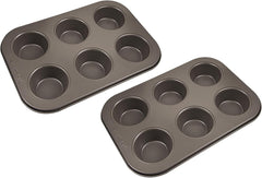 BERGNER BAKING LOVERS - Zestaw Von 2 X 6 Cup Muffinformen - Kohlenstoffstahl Mit Ilag Essential, PFOA Frei, Leicht Zu Reinigen Formy i blachy do pieczenia Naty Shop 26,5 cm | 18,5 cm | 3 cm