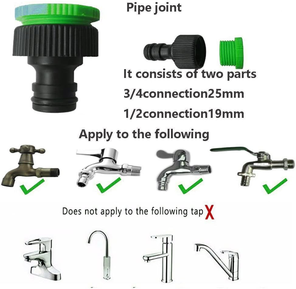 Furtun de grădină extensibil 30 m, furtun flexibil de apă de 100 ft cu duză de pulverizare cu 8 jeturi, furtun retractabil etanș, rezistent cu conectori de 3/4" și 1/2" (30 m, verde)