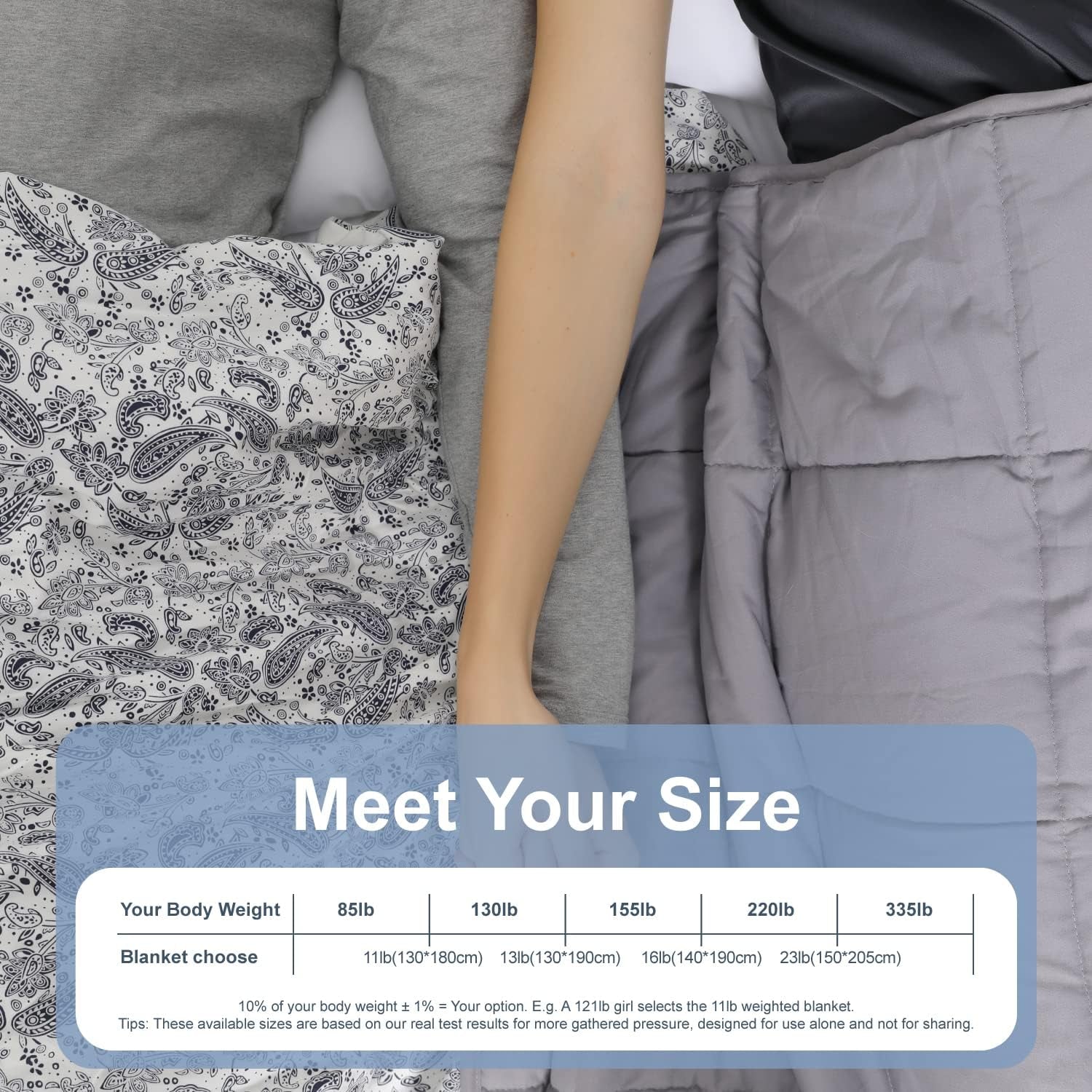 Koc obciążeniowy Winthome z poszwą na kołdrę 150X205 cm 10,4 kg, Wygodny koc obciążany, Koc antystresowy, Ciężki koc zapewniający głęboki sen i lepszą regenerację, Ciężki koc dla dorosłych (szary) Łóżka i koce Besuche den Winthome-Store