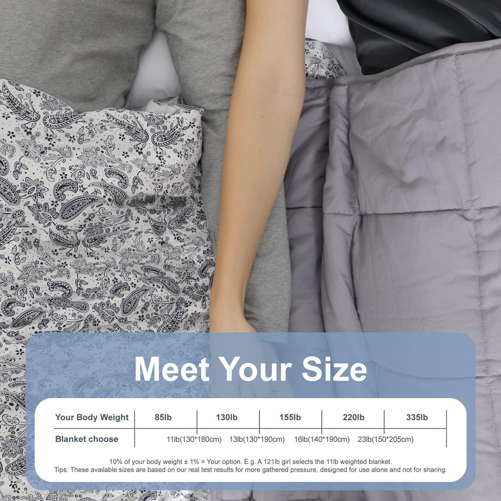 Koc obciążeniowy Winthome z poszwą na kołdrę 150X205 cm 10,4 kg, Wygodny koc obciążany, Koc antystresowy, Ciężki koc zapewniający głęboki sen i lepszą regenerację, Ciężki koc dla dorosłych (szary) Łóżka i koce Besuche den Winthome-Store