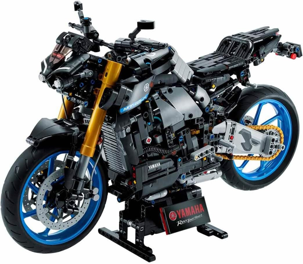 LEGO 42159 Model motocykla Technic Yamaha MT-10 SP dla dorosłych, autentyczny model pojazdu z 4-cylindrowym silnikiem, funkcjonalny układ kierowniczy i aplikacja Ar, zestawy do budowania jako prezent dla mężczyzn i kobiet w sklepie LEGO
