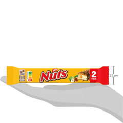 NESTLÉ Chocolate Bars 2 Pack, klasyczne batoniki z całymi orzechami laskowymi i karmelem w mlecznej czekoladzie, opakowanie 24 szt. (24 x 2 x 30 g)
