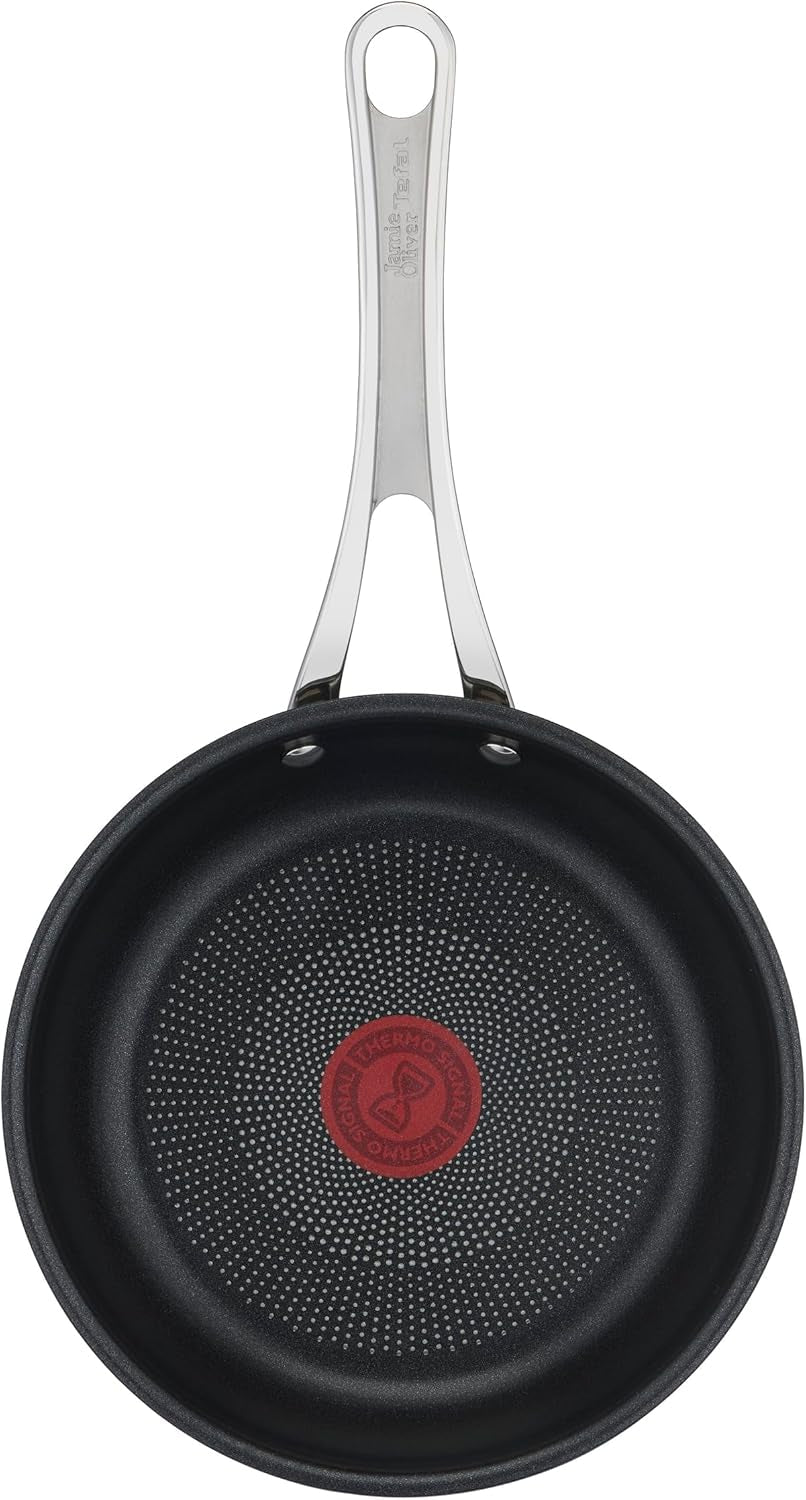 Tefal Jamie Oliver Cook'S Classics, strat antiaderent, potrivită pentru inducție, rezistentă la cuptor, oțel inoxidabil, mâner nituit Oale si Tigai Naty Shop