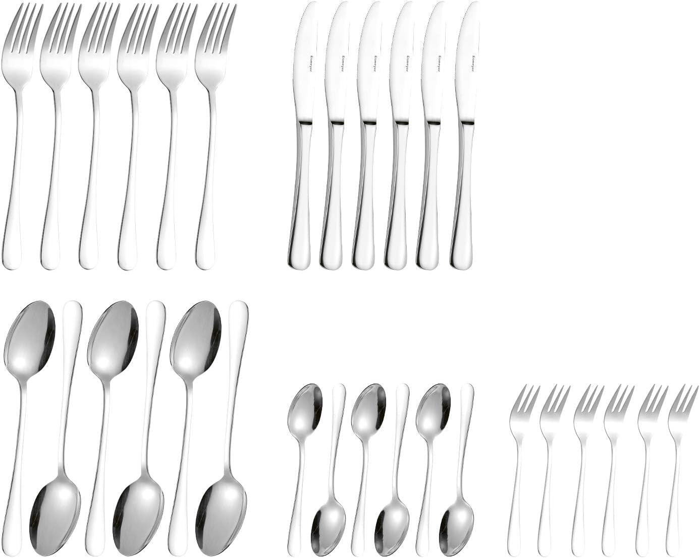 Zestaw sztućców Sylvia Wykonany ze stali nierdzewnej 18/0 Polerowanej 30 sztuk Kuchnia Naty Shop
