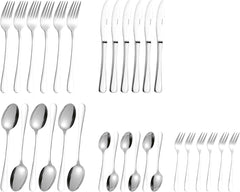 Zestaw sztućców Sylvia Wykonany ze stali nierdzewnej 18/0 Polerowanej 30 sztuk Kuchnia Naty Shop