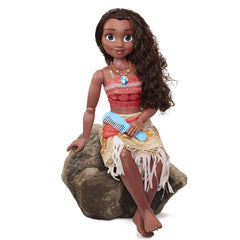 Disney Princess Vaiana, păpușă de joacă înaltă de 80 cm de la Jakks Pacific, păpușă mobilă, cu perie pentru a-și pieptăna buclele ondulate, rochie inspirată de film, colier detașabil cu pandantiv Papusi Naty Shop