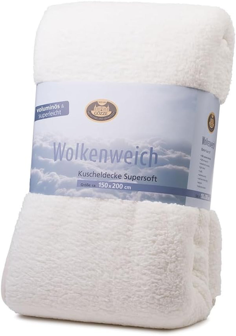 Gözze - Miękki kocyk Cloud, imitacja owczej skóry, 100% poliester (mikrofibra), 150 x 200 cm - Camel Pościele i kołdry Naty Shop Biała wełna