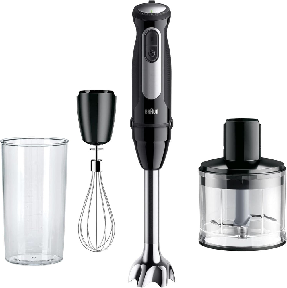 Braun Stabmixer MQ 5200WH - Multiquick 5 Vario Pürierstab Mit Edelstahl Mixfuß, 1000 Watt, Inkl. 600 Ml Mix- & Messbecher, Weiß/Grau Kitchen Naty Shop Wersja 2024 – Zerkleinerer
