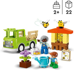 LEGO DUPLO Miejskie pszczelarstwo i ule, zabawka edukacyjna dla małych dzieci z 2 figurkami i ruchomą ciężarówką, zestaw do budowania i przebudowy, zabawka dla małych dzieci od 2 lat 10419 Zestawy do budowania Besuche den LEGO-Store