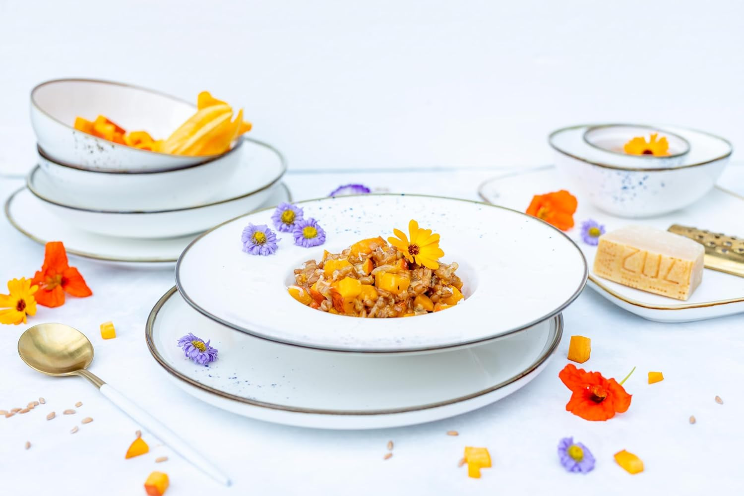 Seria MĘSER Pintar, wysokiej jakości zestaw zastawy stołowej dla 4 osób, łączna usługa 16 sztuk Zestawy zastawy stołowej Naty Shop