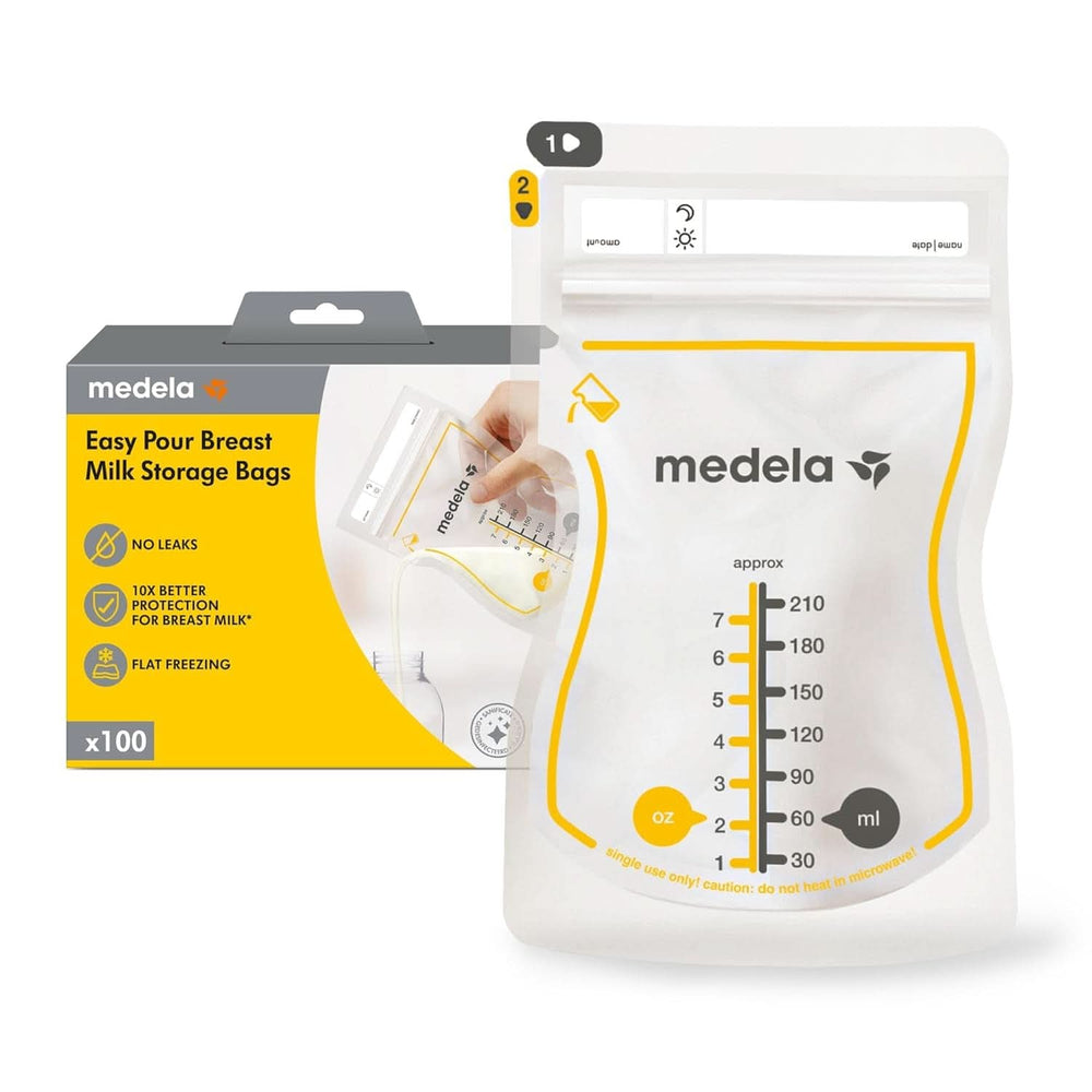 Medela Easy Pour Muttermilchbeutel Zum Einfachen Ausgießen, 100 Stück, 210 Ml, Auslaufsichere Einweg-Muttermilchbeutel Mit Überlaufschutz, Stillhelfer Akcesoria Żywność i karmienie piersią Bebe Naty Shop 100