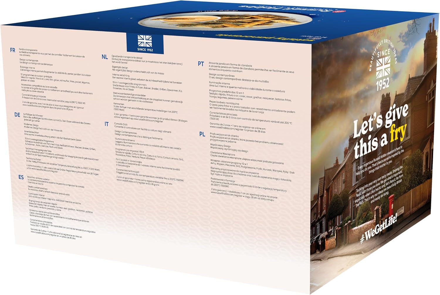 Russell Hobbs Airfryer, 5 litrów, 10 programów, okienko Naty Shop Appliances