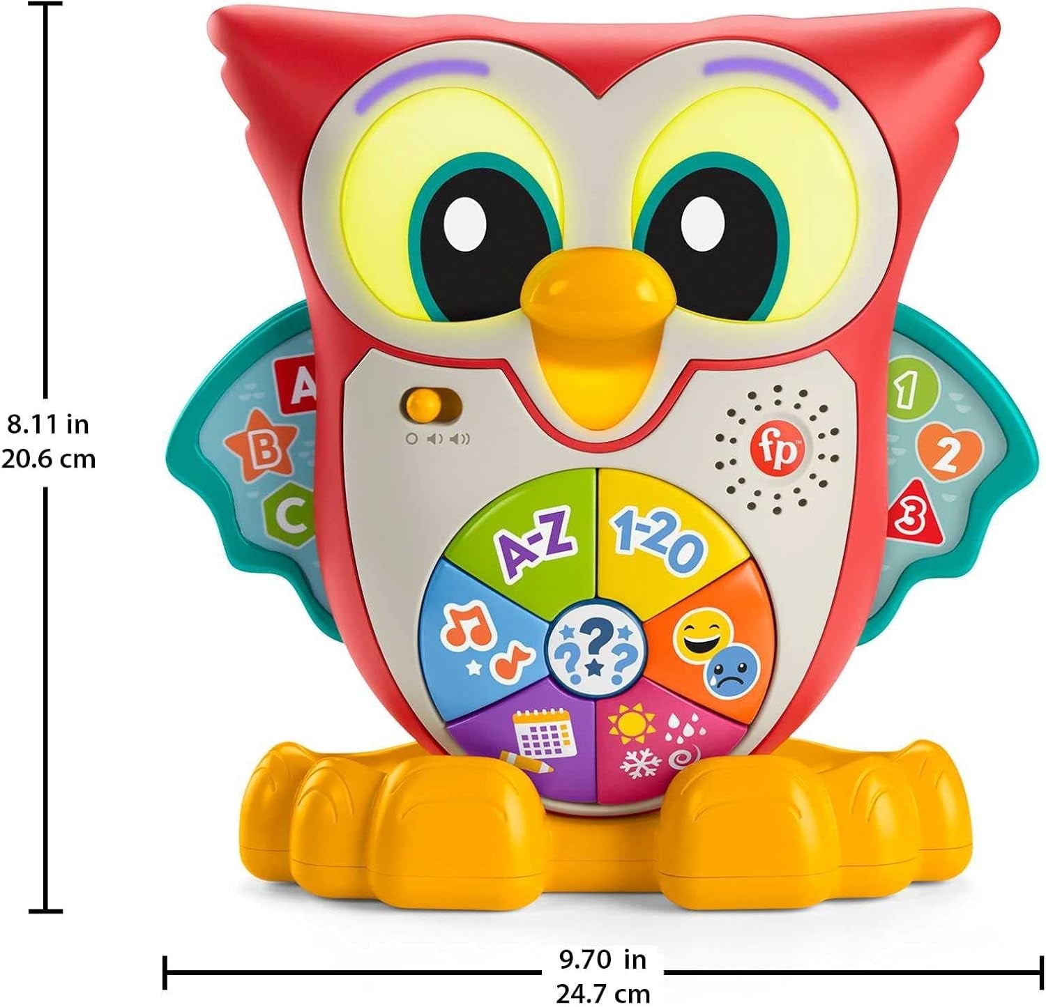 Fisher-Price - BlinkiLinkis Smart Owl, versiunea italiană, jucărie interactivă de învățare cu muzică, lumini, melodii și fraze, jucărie pentru copii cu vârsta de peste 18 luni, HJN64 Jucarii Bebe Naty Shop