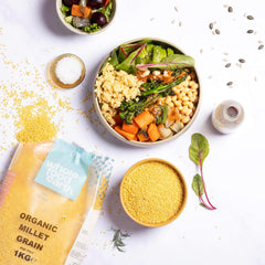 Proso organiczne Pełnoziarniste Ziemia 2 kg | Bez GMO | wegańskie | Bogaty w błonnik | Certyfikowane organiczne