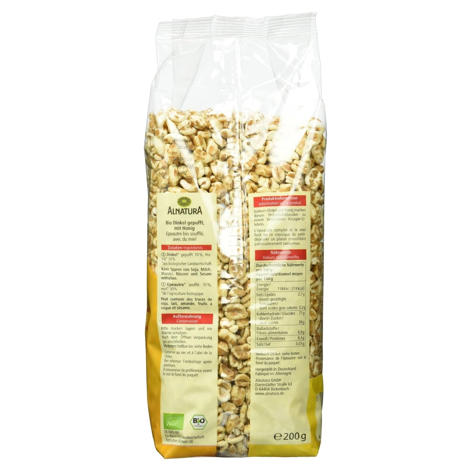 Bio Dinkel Gepufft, 200G Cereale Naty Shop