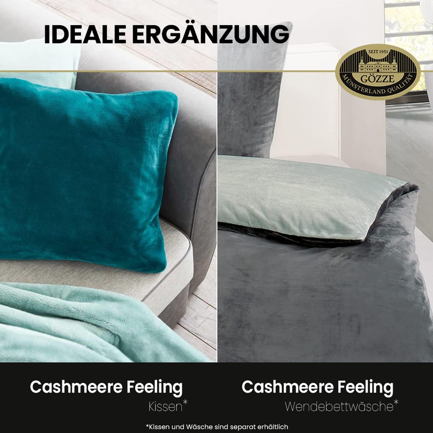 Gözze - Wygodny koc Premium Cashmere-Feeling, 500 G/M², 180 x 220 cm - musztardowy Łóżka i koce Besuche den GÃ¶zze-Store